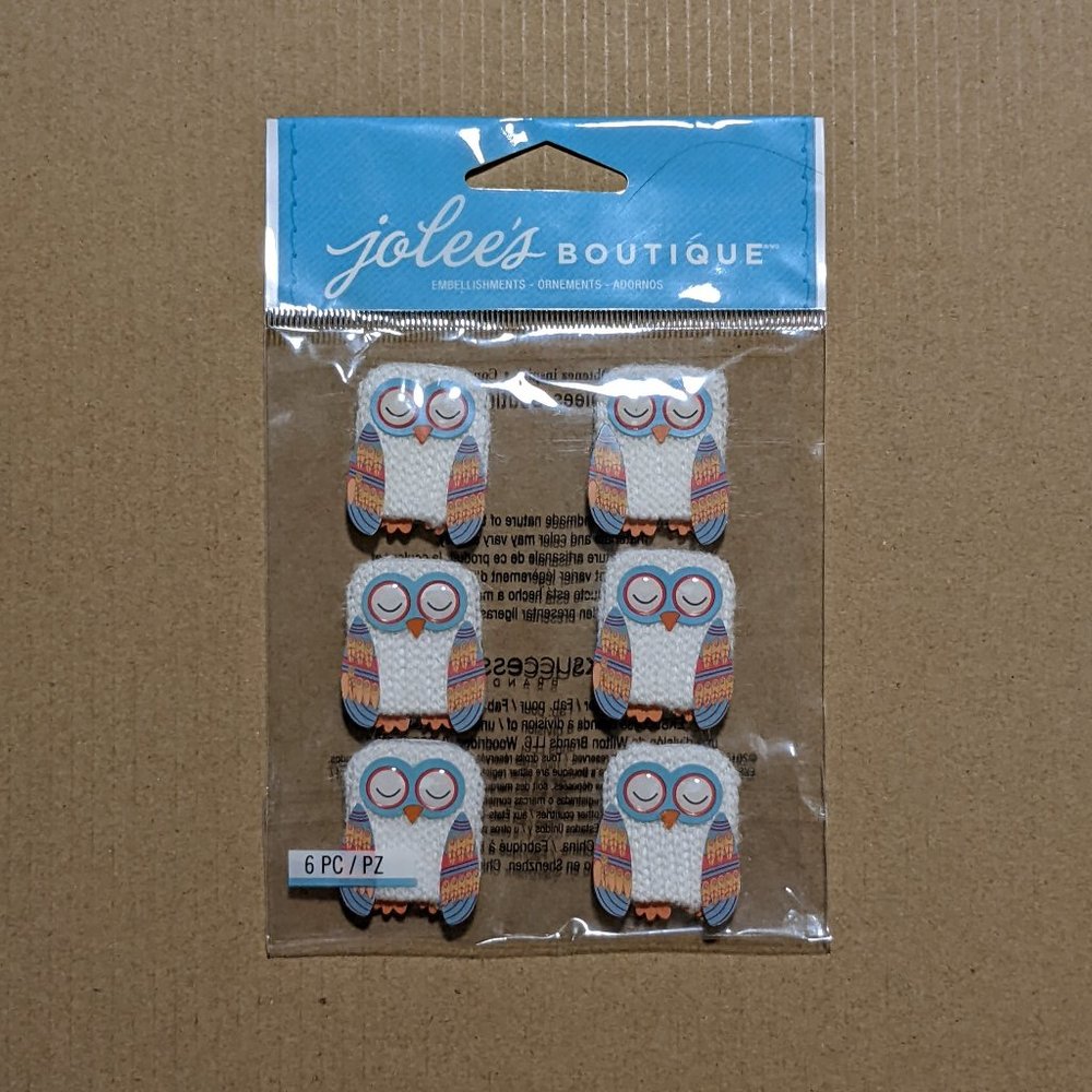 Jolee's Boutique Owls 3D Dimensional Handmade Sticker 6 PC New